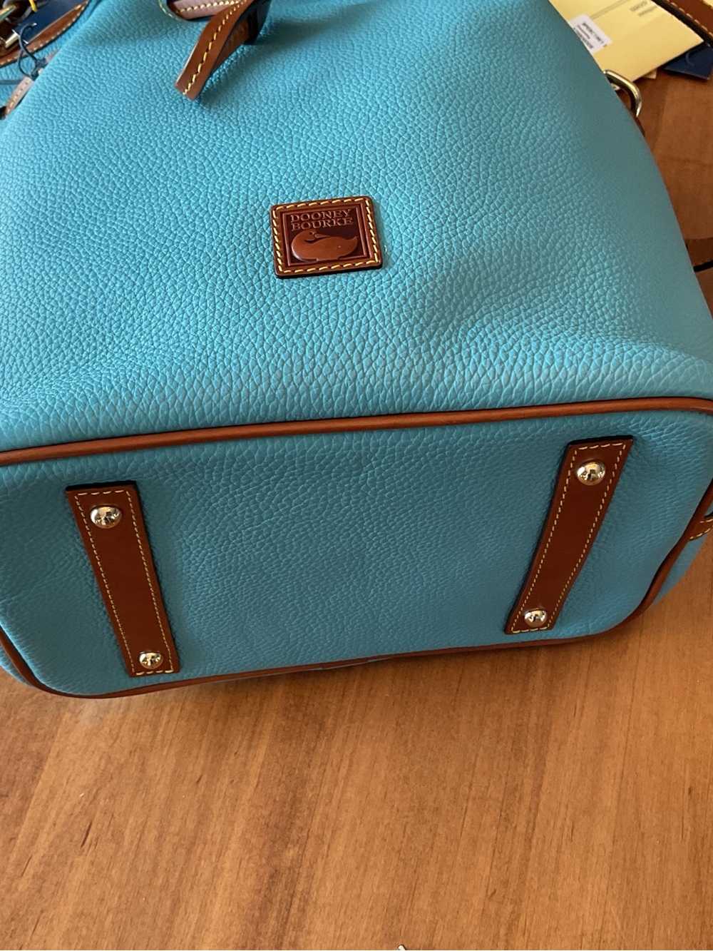 Dooney & Bourke Sky Blue pebble Drawstring Bucket Bag with Matching Wallet - Picture 8 of 15